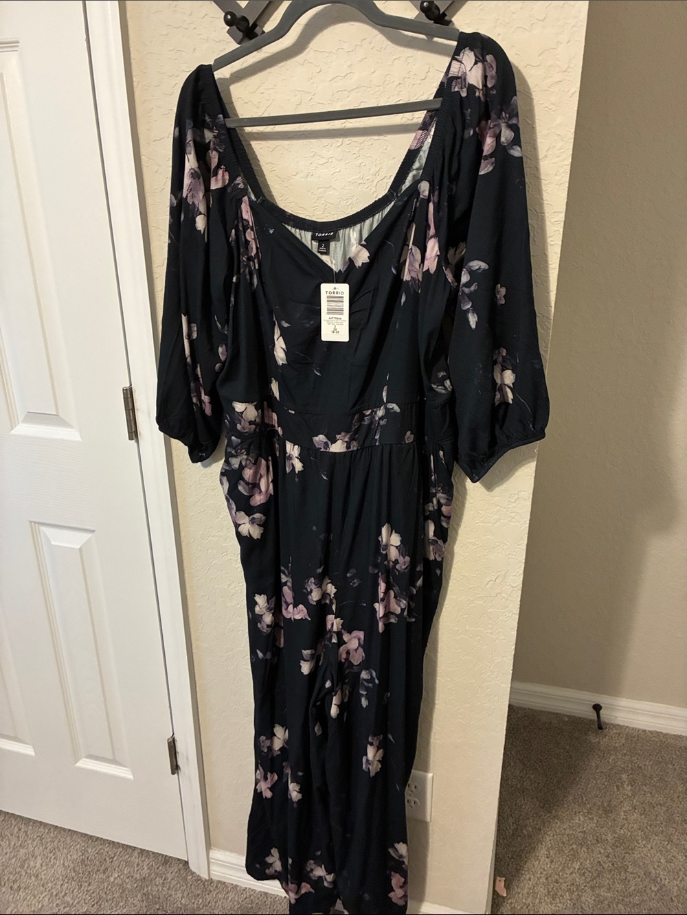 torrid Black Maxi Dress with Pink Floral Print